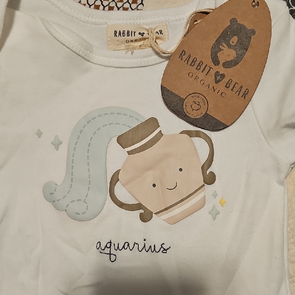 NWT 6-9 Months White Aquarius Baby Onesie